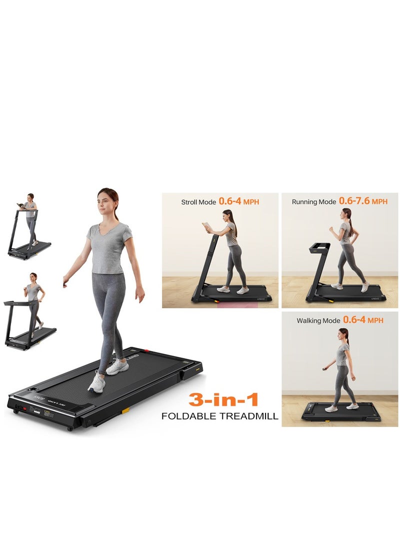 Sky Land - Foldable 3-in-1 Under Desk Treadmill | 2.5HP Quiet Running Machine for Home with Shock Absorption, LED Display & Device Holder | Supports 110kg User Weight | Walking pad For Home Gym & Office Use EM-1296 - Image 1