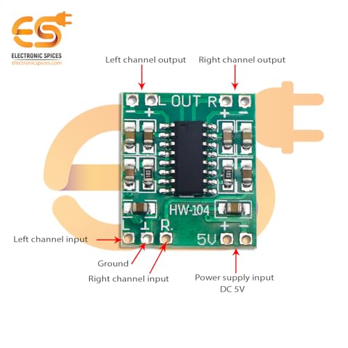 Electronicspices Electronic Spices Combo of Mini 3Watt Speaker 4ohm Speaker with PAM8403 Mini 2 Channel 3W Stereo Class D Audio Power Amplifier Module Board - Image 2