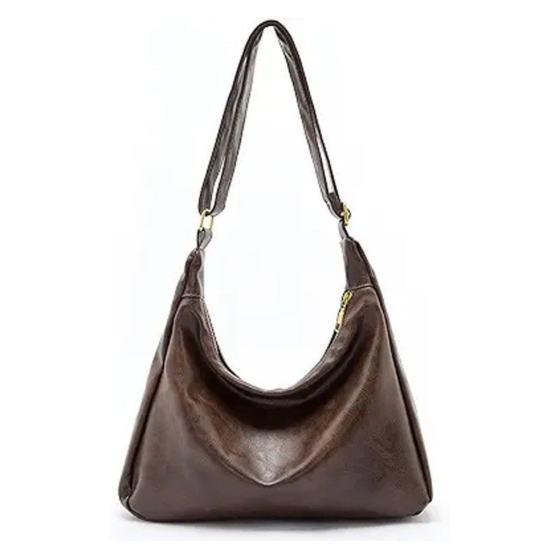 Foldable PU Leather Tote Bag with Adjustable Shoulder Strap - Image 1