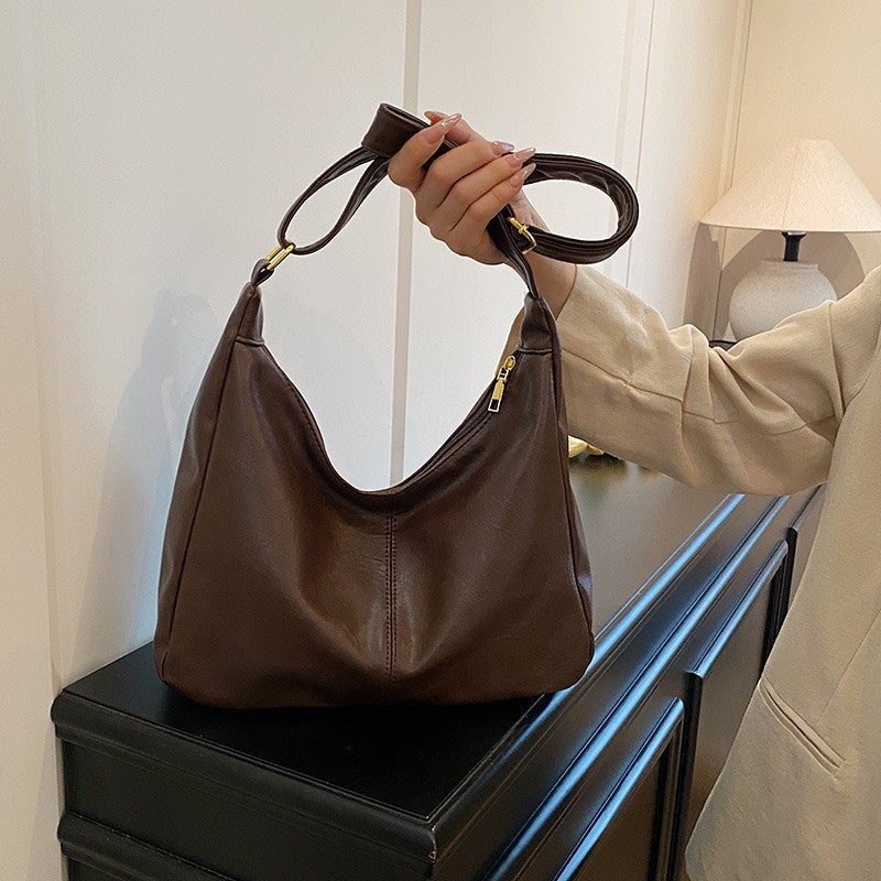Foldable PU Leather Tote Bag with Adjustable Shoulder Strap - Image 2