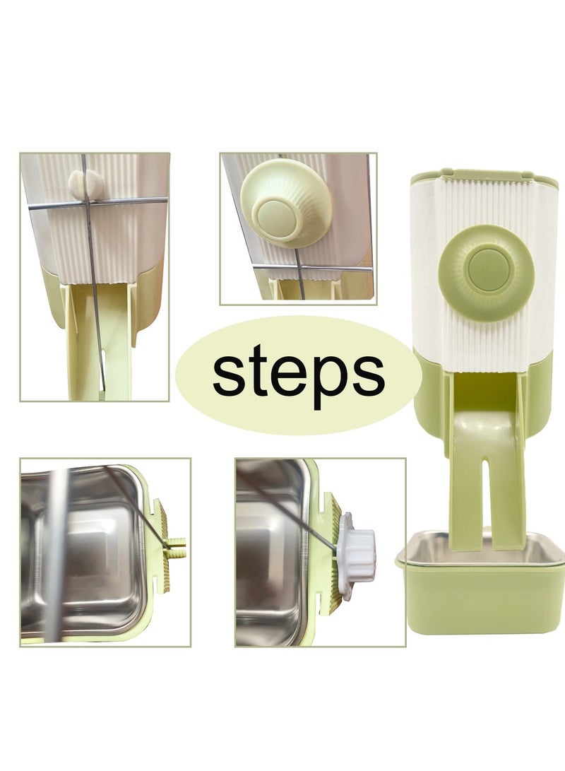 Automatic Rabbit Hanging Feeder - Gravity Food Bowl for Small Pets, Removable Design for Bunnies, Puppies & Chinchillas (Green) - Image 2