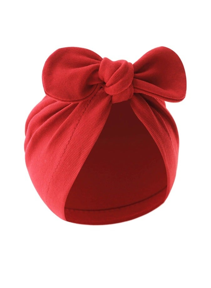 Cute Baby Bowknot Cap Beanie For 6 Month to 24 Month Baby Red 