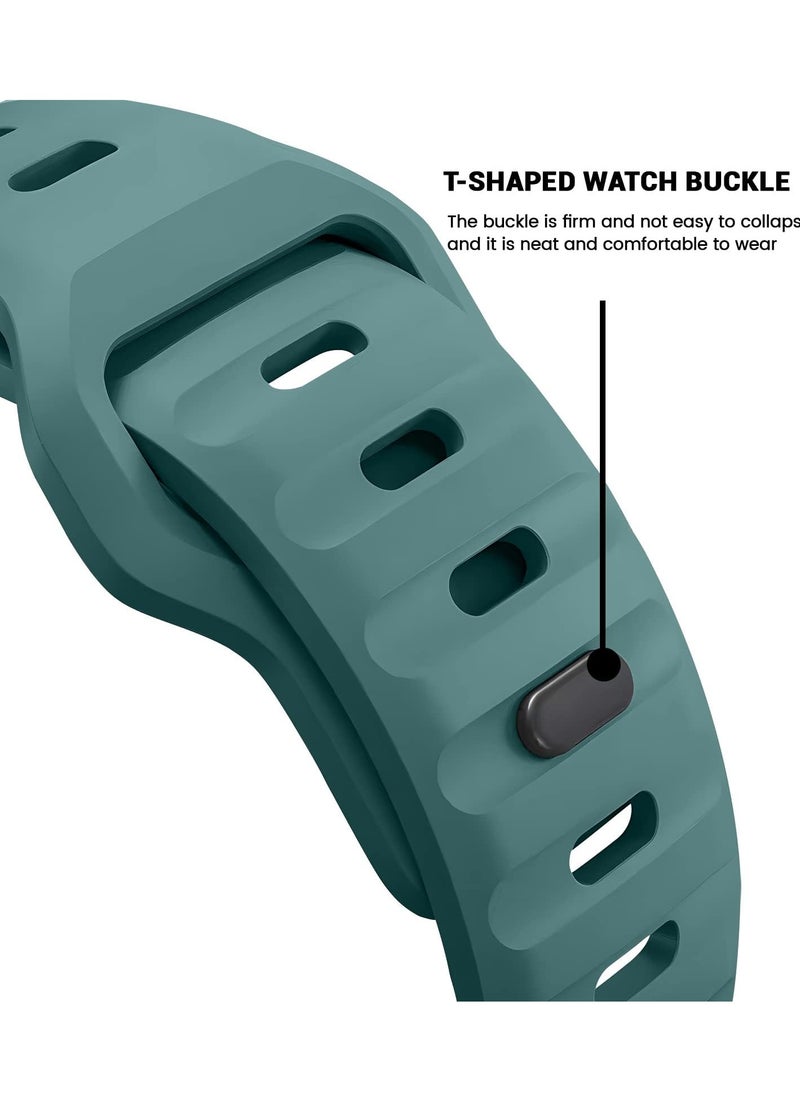 Generic - Compatible with Apple Watch Band 38mm 40mm 41mm 42mmBands for Men Women, Unique Rugged Design Silicone Wristband Strap for iWatch Series 10/9/8/7/6/5/4/3/2/1/SE 2/1 Green - Image 1