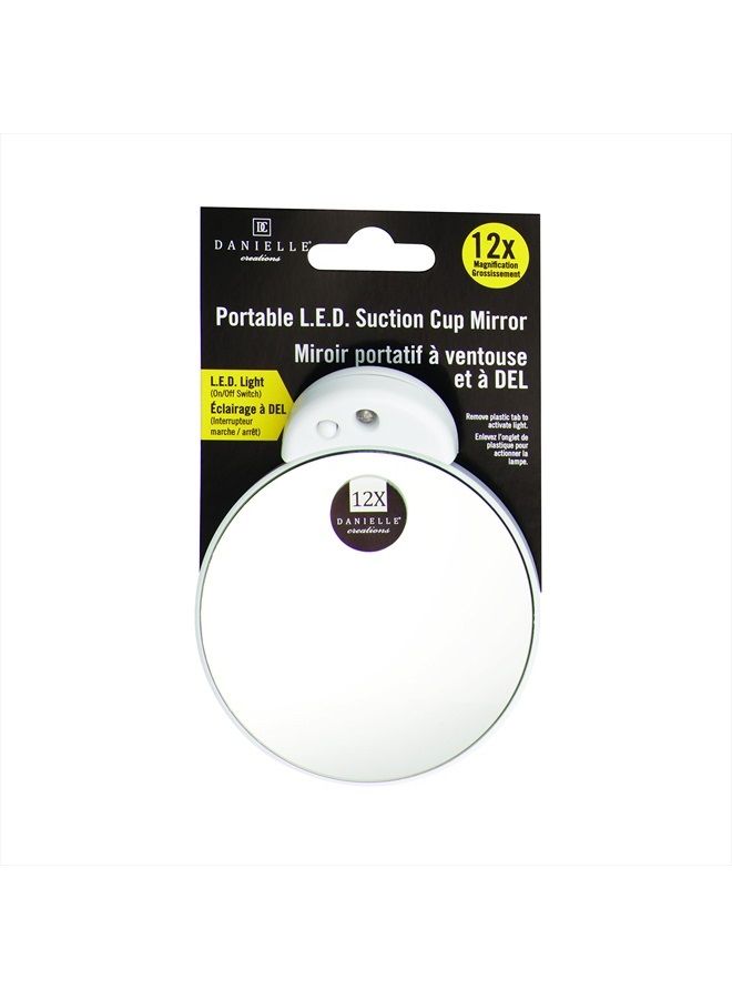 Danielle مرآة سفر بحجم 12x تكبير، سوداء/وردية، 0.15 رطل - Image 3