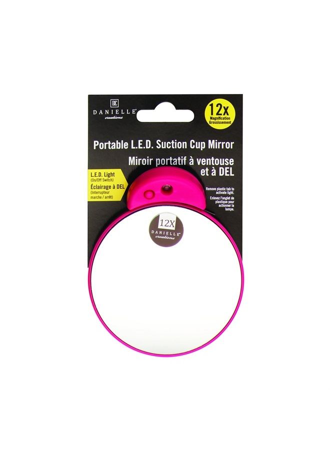 Danielle مرآة سفر بحجم 12x تكبير، سوداء/وردية، 0.15 رطل - Image 2