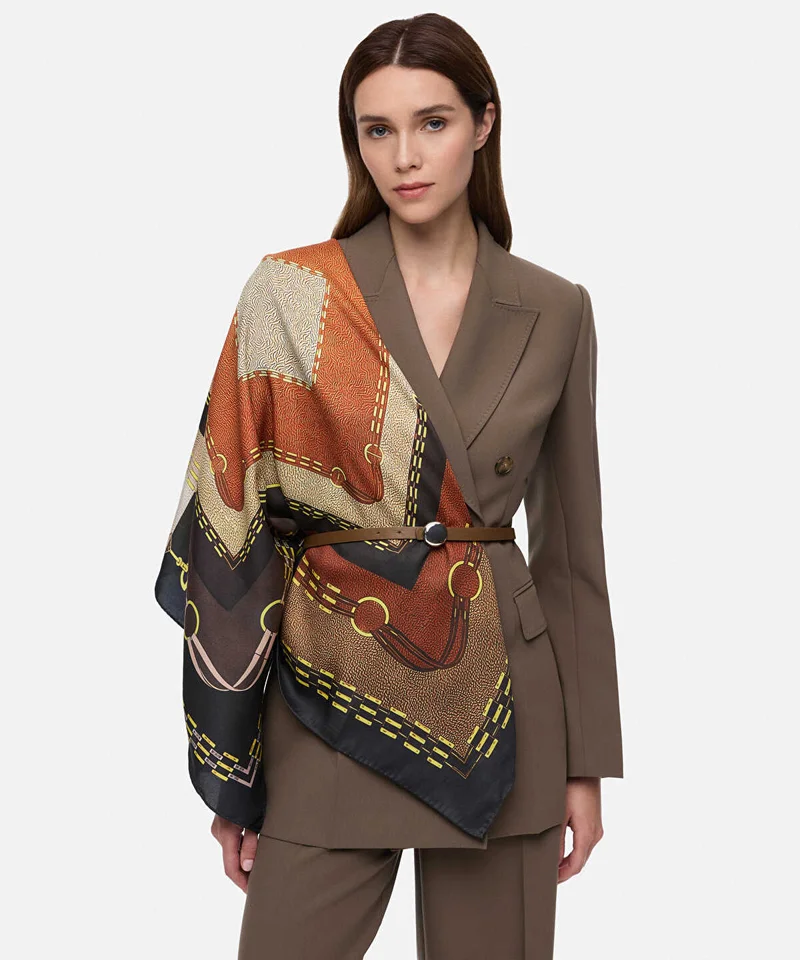 ايبيكيول Printed Color-Block Scarf