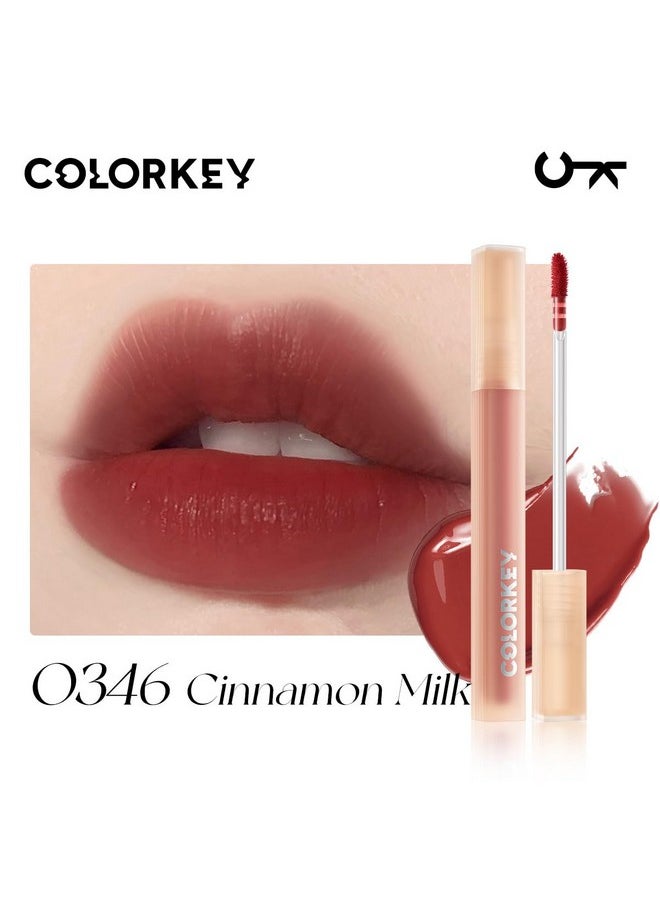 COLORKEY Soft Matte Water Lip Tint, Matte Finishs, Long-Lasting, Moist Fit Without Stickiness, Moisturized, Waterproof, Liquid Lipstick, Nude Lip Color (O346 Cinnamon Milk)  - Image 2