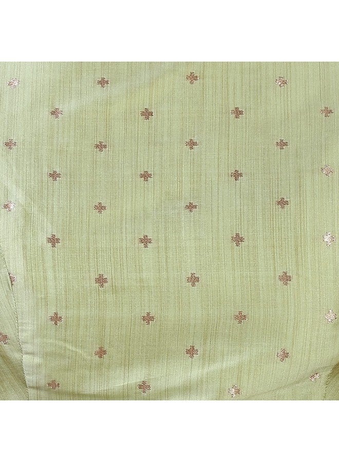 Studio Shringaar Women Silky Brocade Readymade Elbow Length Sleeves Saree Blouse(Pista, 40) - Image 5