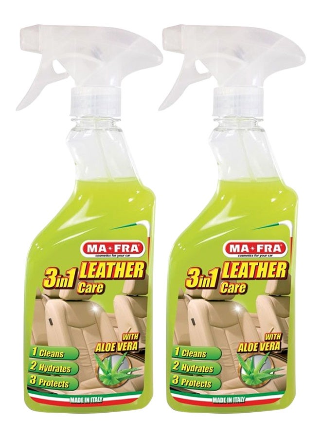MAFRA 2 PCS Leather Care Cleaner & Conditioner 3 in 1 with Aloe Vera 500ml Car Seat Leather Polish - Image 1