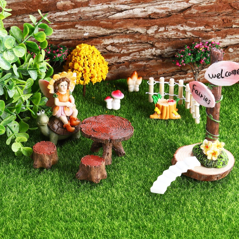 Elcoho 10 Pieces Fake Grass for Crafts Fairy Garden 6 x 6 Inches Artificial Garden Grass for Miniature Ornament Dollhouse DIY Decoration - Image 5