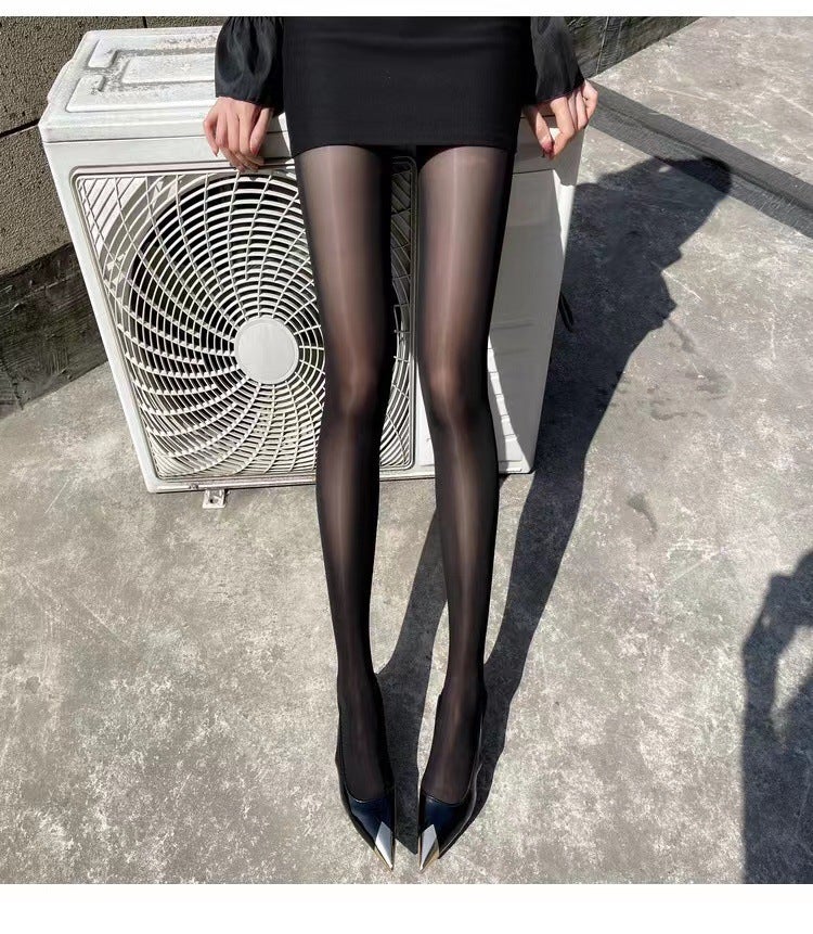 Spring and summer 5D ultra-thin bright durable horse oil socks womens stockings anti-hook steel stockings pantyhose light leg artifact skin color - Image 3