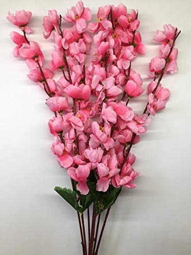 Everbuy Artificial Flowers Bunch for Home Decoration Cherry Blossom (Light Pink, 7 Branches) - Image 1