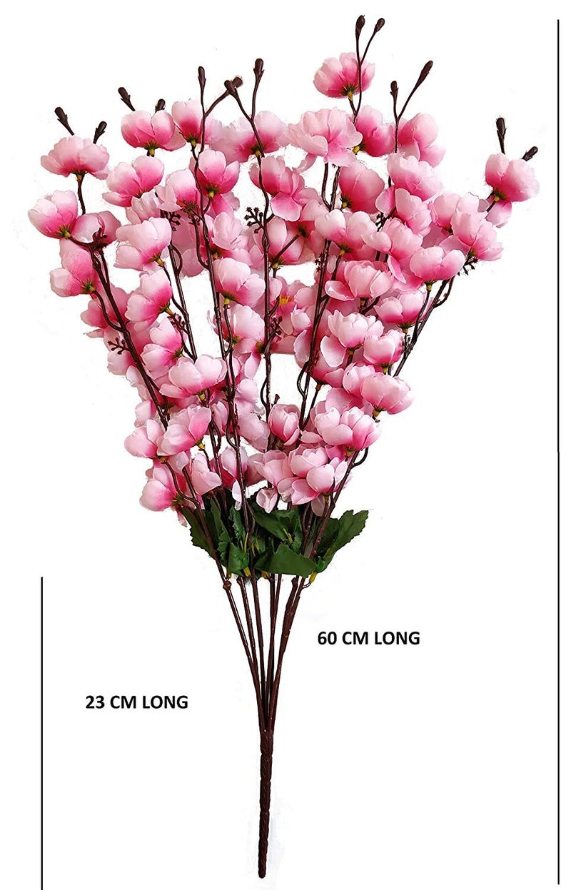 Everbuy Artificial Flowers Bunch for Home Decoration Cherry Blossom (Light Pink, 7 Branches) - Image 3