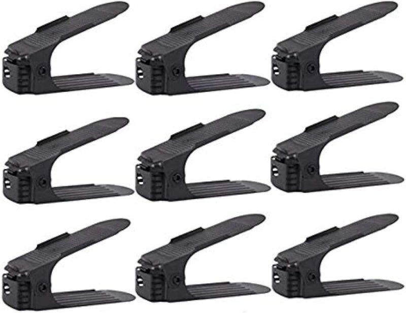 ALKAYAN Set of 9pcs black Shoe Slots organizer display rack space saver shoe rack holder - Image 1