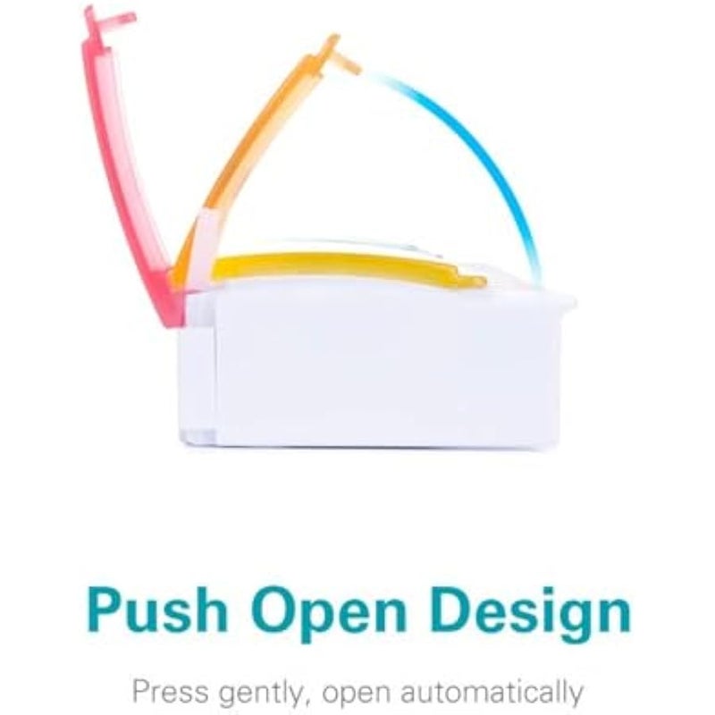 عربست سوكووس منظم حبوب الدواء الاسبوعي من ايه ام بي ام مرتين في اليوم، حافظة كبيرة لحبوب الدواء اليومية لمدة 7 ايام مع تصميم زر ضغط سهل، حامل ادوية قابل للفصل للفيتامينات وزيت السمك والمكملات الغذائية (قوس - Image 2