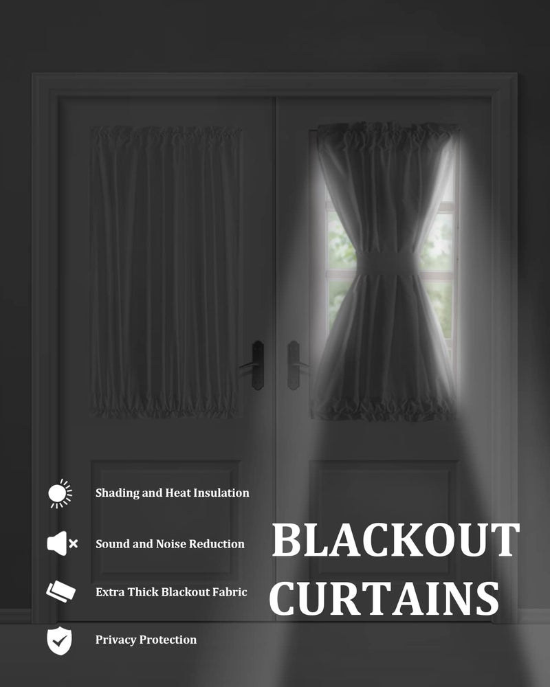 SEVENBABU Western Texas Star & Primitive Berries Country Wooden Plank Blackout Thermal Insulated Door Drapes with Curtain Tie Up - 25x72inch for Bedroom, Living Room, Doorways - Image 5