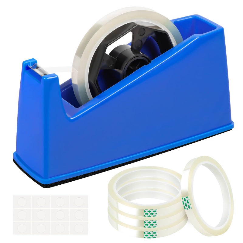 HTVRONT Heat Tape Dispenser - Sublimation Heat Transfer Tape Dispenser Holder fits 1"& 3" Cores, Blue Desk Dispenser Sets for Office and School - Image 1