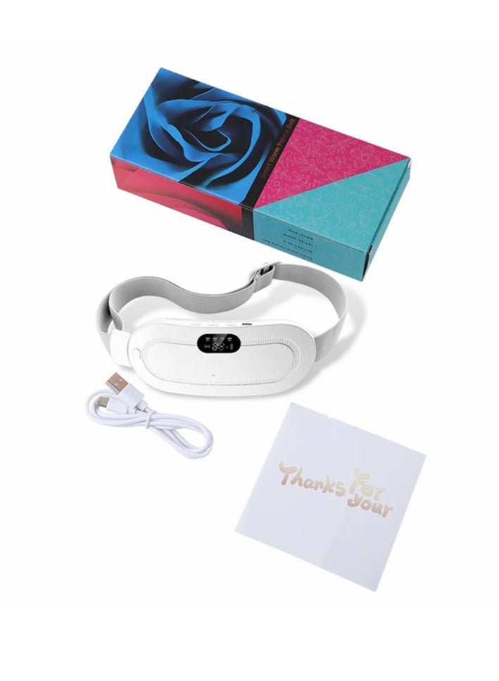 AROAQ Electric Heating Warm Palace Belt, Wireless Heating Massager Pad, Waist Vibration Massage Device for Cramps Period Pain Relief White  - Image 1