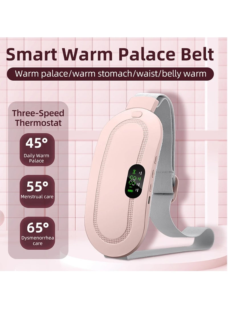 AROAQ Electric Heating Warm Palace Belt, Wireless Heating Massager Pad, Waist Vibration Massage Device for Cramps Period Pain Relief White  - Image 4