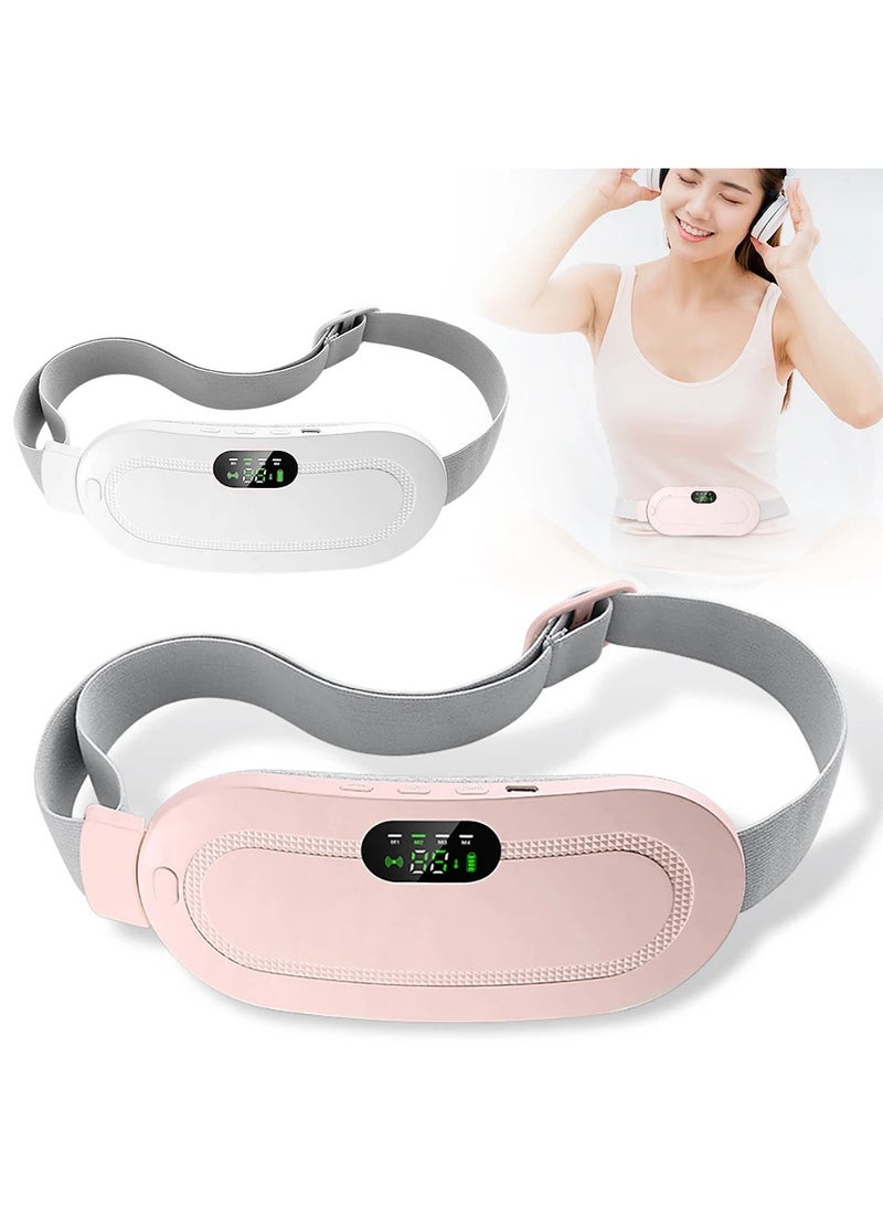 AROAQ Electric Heating Warm Palace Belt, Wireless Heating Massager Pad, Waist Vibration Massage Device for Cramps Period Pain Relief White  - Image 3