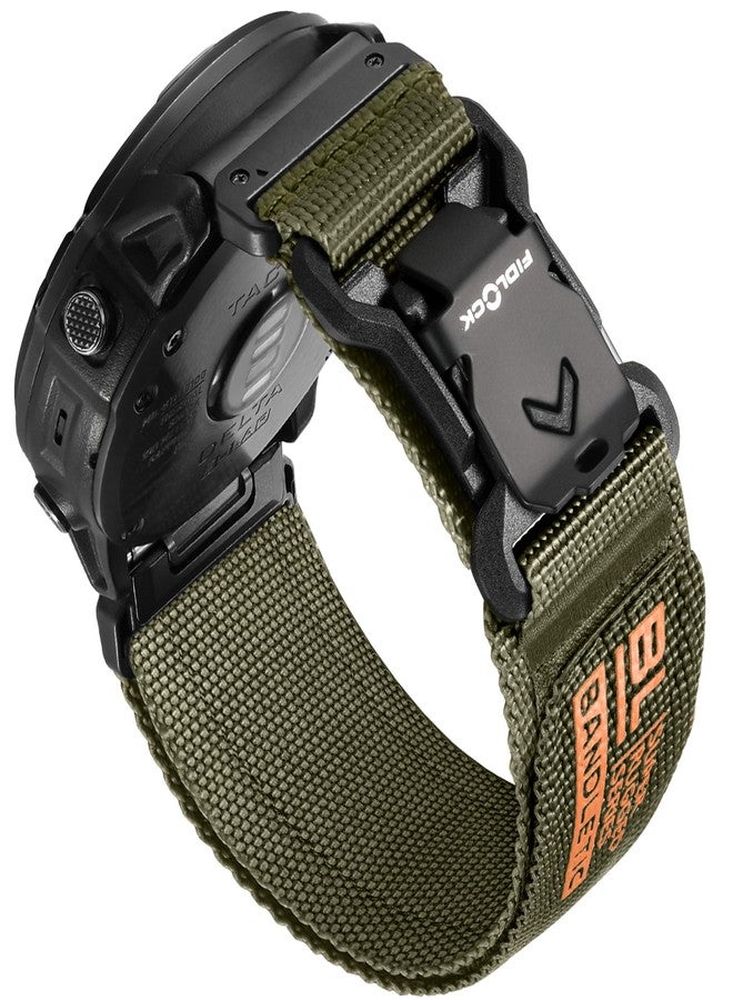 Bandletic سوار Bandletic المغناطيسي بمشبك Fidlock V متوافق مع ساعات Garmin، سوار معصم سهل التركيب مقاس 26 مم، سوار رياضي ناعم من النايلون لساعات Fenix 8 E 51 مم/7X 6X Pro/5X Plus/3 HR/Tactix/Descent/Enduro/Instinct 2X/ Quatix 3 - Image 1