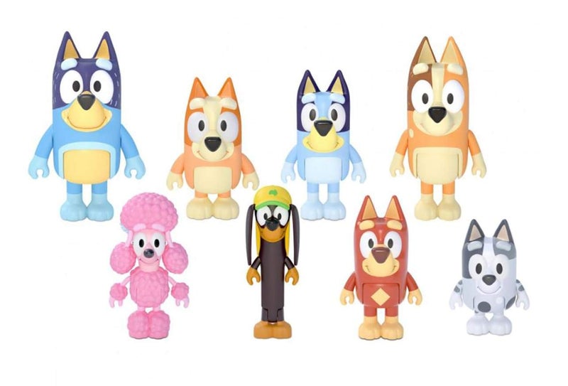 AKEDO Bluey Family and Friends Figure 8-Pack: Articulated 2.5 Inch Action Figures; Bluey, Bingo, Bandit (Dad), Chilli (Mum), Coco, Snickers, Rusty and Muffin Official Collectable Toy - Image 2