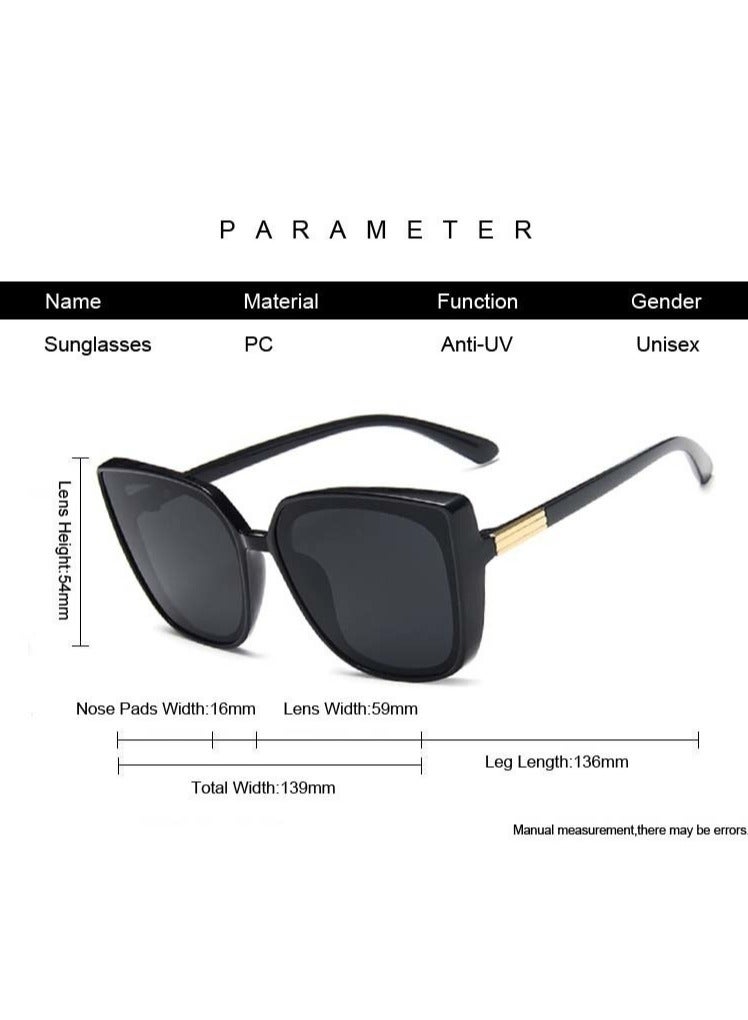 Generic Beach Sunglasses for Women and Men Trendy Oversized Sunglasses Classic Square Sunglasses with glasses box  - Image 3