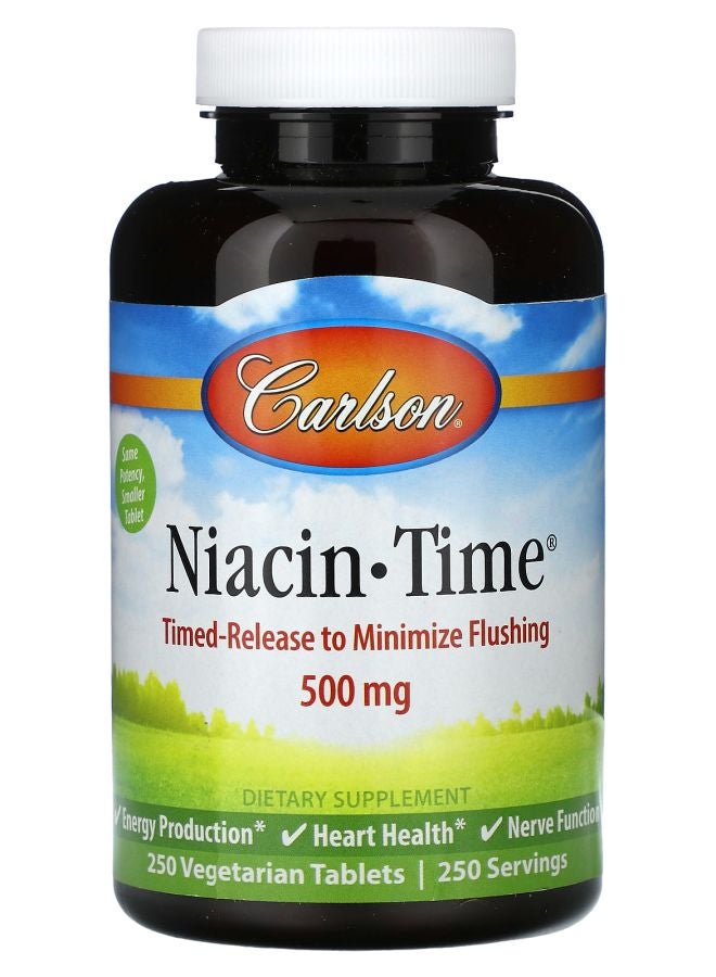 Niacin-Time  500 mg 250 Vegetarian Tablets