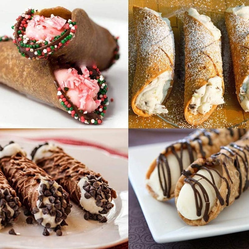 Apol 15 Pcs Stainless Steel Cannoli Tubes Set,Non-stick Cone Cream Horn Molds and Diagonal Shaped Cannoli Forms for DIY Baking Waffle Cone Pastry Roll Molds - Image 4
