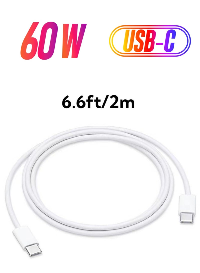 USB-C to USB-C Cable 2 meter, USB C Charger Cable for iPhone 15,iPhone 16, Mac Book Pro 2020, iPad Pro 2020, Switch, Samsung Galaxy S20 Plus S9 S8 Plus, Pixel, Laptops and lot more - Image 1