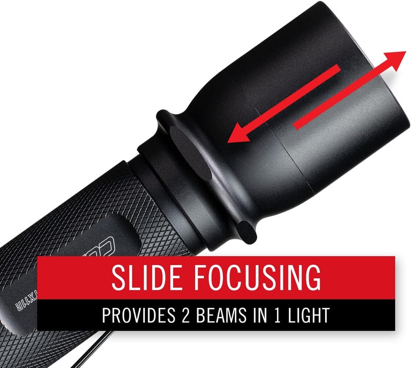Coast COAST TX11R 635 Lumen Rechargeable Long Range Tactical LED Flashlight with Spot and Flood Beams Durable Aluminum Build Black - Image 4