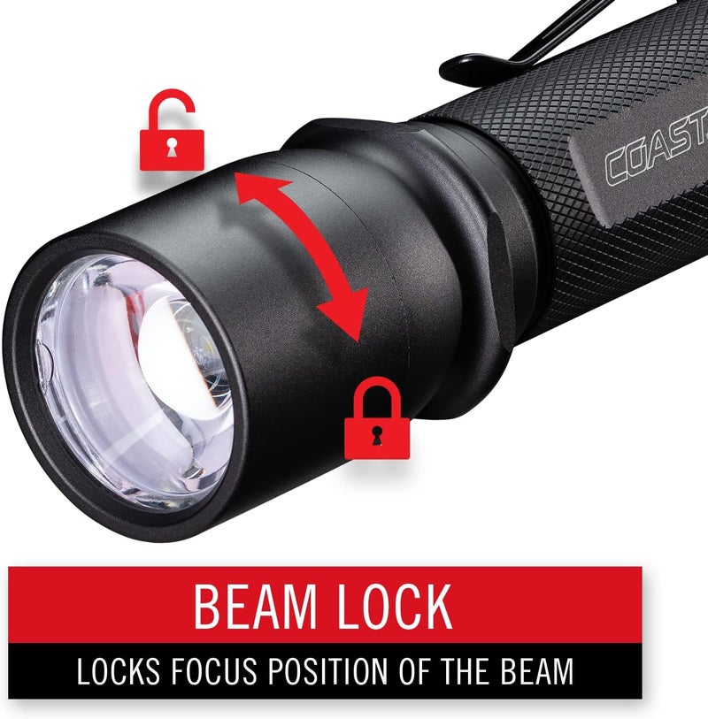 Coast COAST TX11R 635 Lumen Rechargeable Long Range Tactical LED Flashlight with Spot and Flood Beams Durable Aluminum Build Black - Image 5