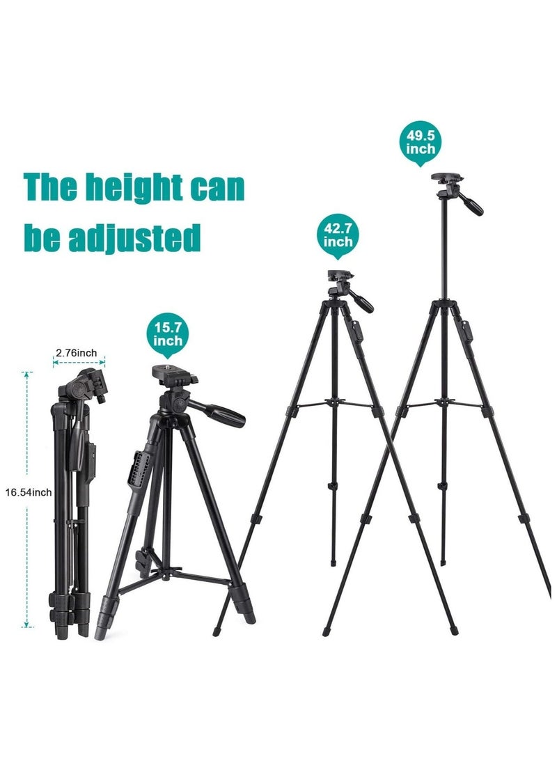 DUSALA Tripod, 50 Inch Aluminum Tripod, Video Tripod For Cellphone, Camera, Universal Tripod With Wireless Remote, Compatible With Iphone Xs/Xr/X/8/8 Plus/Samsung Galaxy  - Image 4