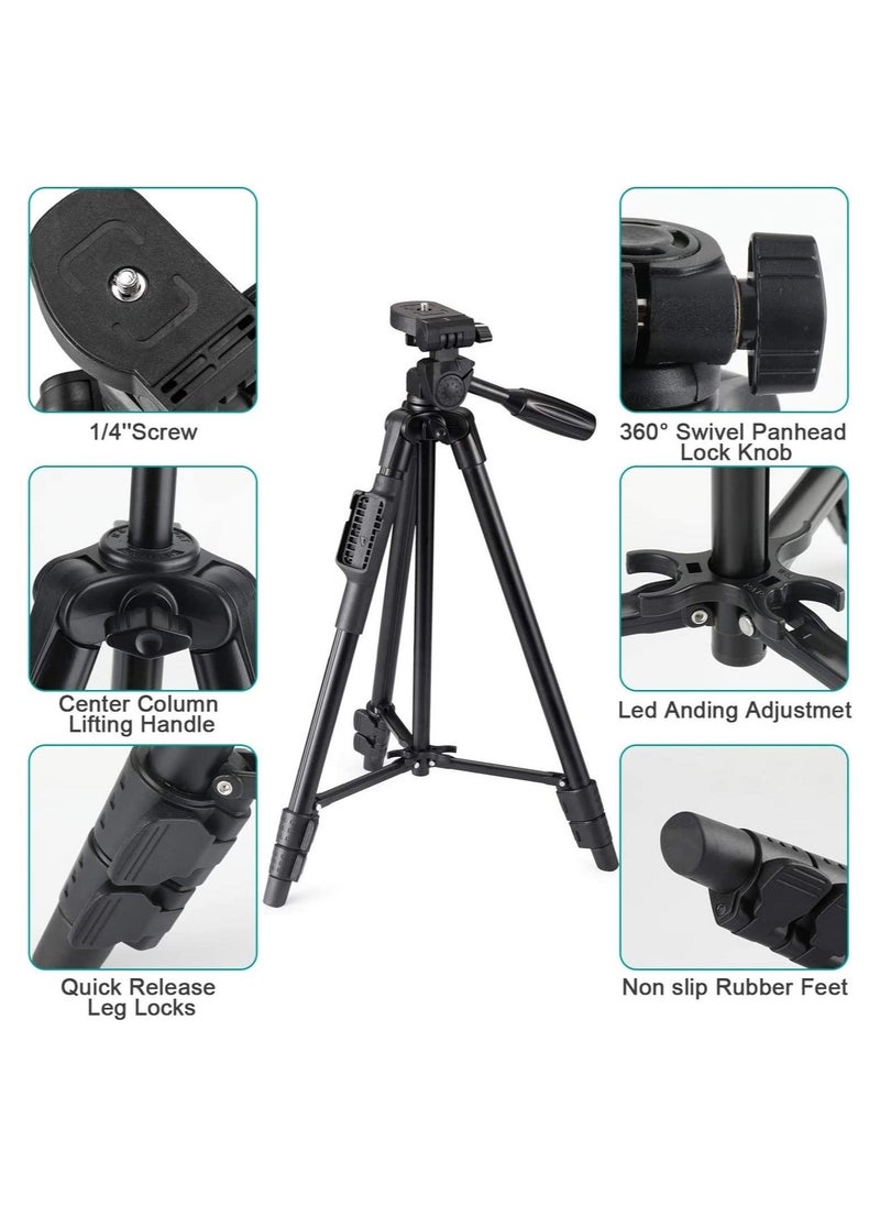 DUSALA Tripod, 50 Inch Aluminum Tripod, Video Tripod For Cellphone, Camera, Universal Tripod With Wireless Remote, Compatible With Iphone Xs/Xr/X/8/8 Plus/Samsung Galaxy  - Image 5