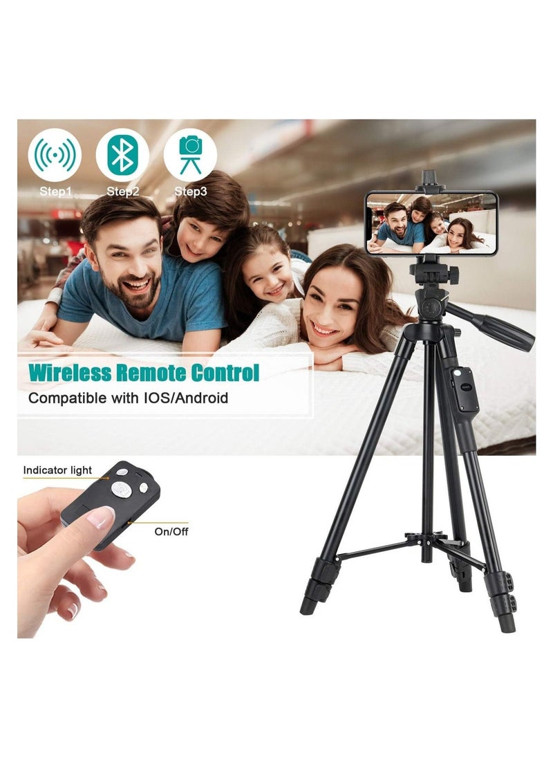 DUSALA Tripod, 50 Inch Aluminum Tripod, Video Tripod For Cellphone, Camera, Universal Tripod With Wireless Remote, Compatible With Iphone Xs/Xr/X/8/8 Plus/Samsung Galaxy  - Image 2
