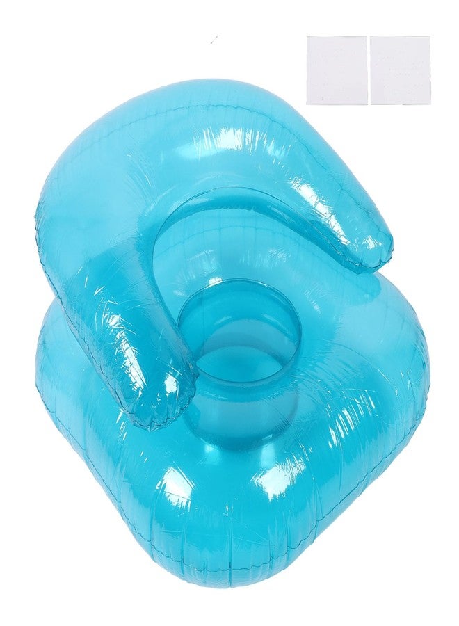 LICAEVEY Inflatable Chair, PVC Transparent Flodable Single Inflatable Chair for Adults, 46x70cm/18.11x27.56inch, Outdoor & Indoor Blow Up Couch for Bedroom, Blue - Image 1