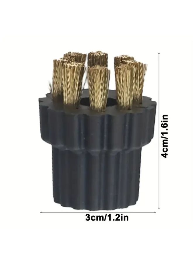 6Pcs Brass Nylon Steam Cleaner Brush Head Set For Deep Cleaning Oven Grill Bathroom Kitchen - Image 3