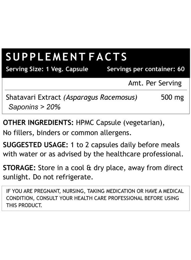 Inlife كبسولات شاتافاري للنساء 500 ملغ من INLIFE | صابونين > 20% | مكمل عشبي - 60 كبسولة نباتية (عبوة من 1) - Image 2