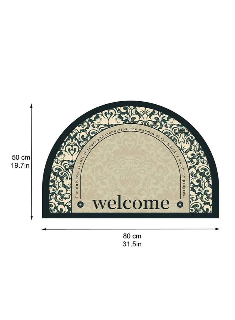 LOOPITYS 50x80cmHalf Circle Rug Front Personalised Doormats Entrance Door Welcome Indoor Mats Round Outdoor Outside Inside Rug for Back Door,carpet - Image 4