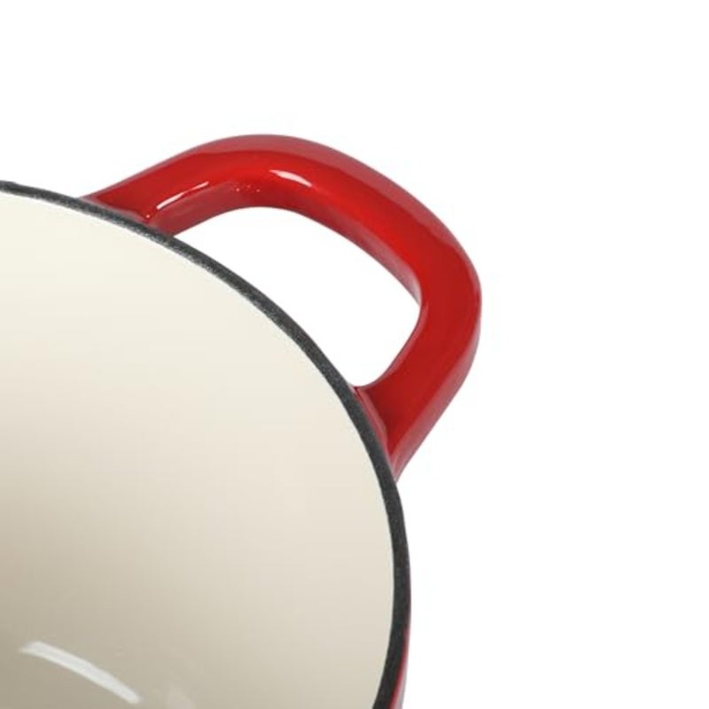 Crock Pot 3 Qt Enamel Cast Iron Sauce Pan W/Lid - Gradient Red - Image 5
