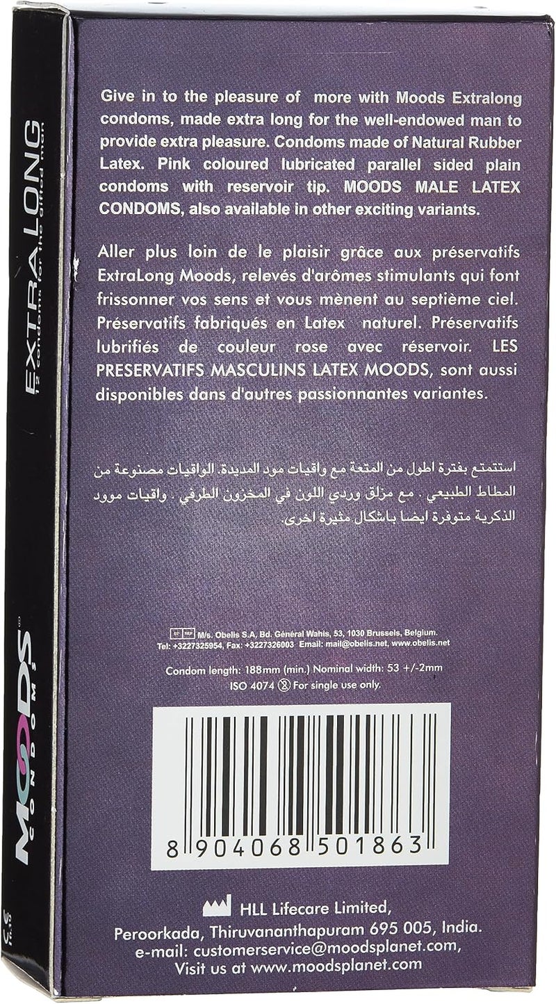 Moods Extra Long Condoms, 12 Pieces, Medium - Image 3