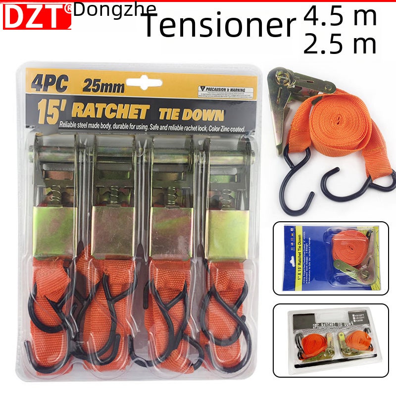 Orange 15 inch thick ratchet tensioner cargo binding belt car fastener polypropylene polyester tightening tensioner(9031) - Image 2