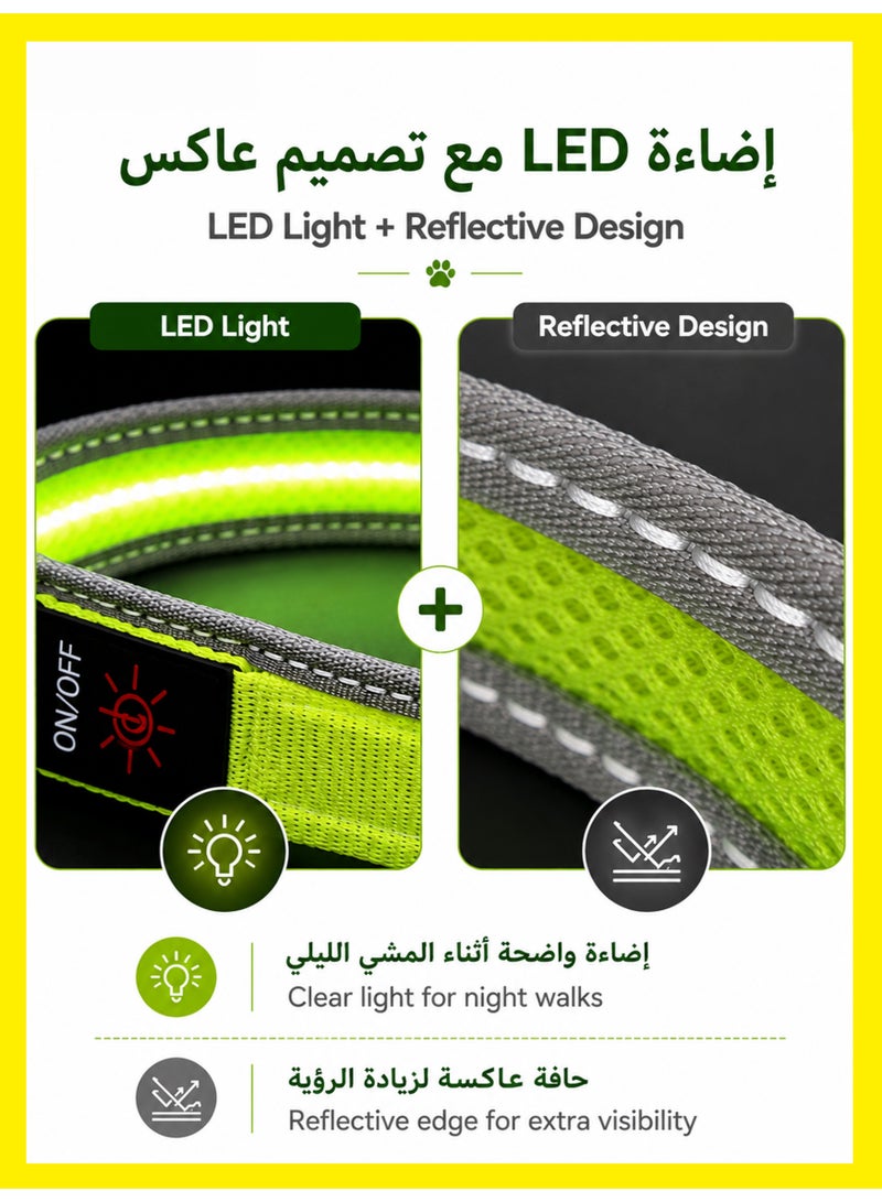 1 طابق سرداب طوق LED مضيء للكلاب قابل للشحن عبر USB، مقاوم للماء بنسبة 100%، قابل للتعديل، بإضاءة أمان فائقة السطوع للكلاب - Image 5