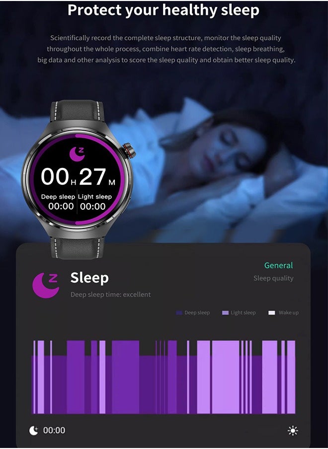 RollsTimi  - Men's Bluetooth Smartwatch, With The Function Of Answering And Making Calls, With Sleep Monitoring And Fitness Heart Rate Monitoring, Suitable For Android And IOS Systems, Black - Image 1