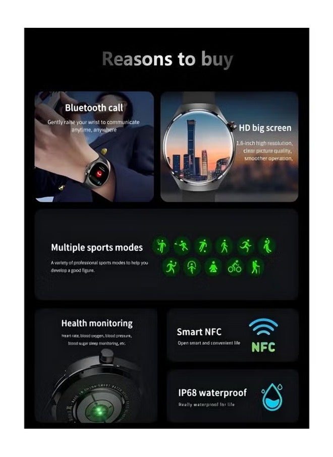 RollsTimi  - Men's Bluetooth Smartwatch, With The Function Of Answering And Making Calls, With Sleep Monitoring And Fitness Heart Rate Monitoring, Suitable For Android And IOS Systems, Black - Image 1