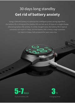 RollsTimi  Men's Bluetooth Smartwatch, With The Function Of Answering And Making Calls, With Sleep Monitoring And Fitness Heart Rate Monitoring, Suitable For Android And IOS Systems, Black  - Image 5