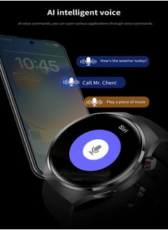 RollsTimi  Men's Bluetooth Smartwatch, With The Function Of Answering And Making Calls, With Sleep Monitoring And Fitness Heart Rate Monitoring, Suitable For Android And IOS Systems, Black  - Image 2