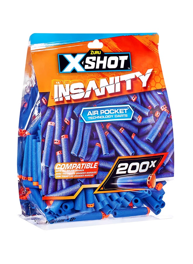 X-Shot رماة إعادة التعبئة 200 قطعة كيس فويل - لعبة هدف للأفعال للأطفال، المراهقين، والكبار الأولاد والبنات، أنشطة العطلات الخارجية، هدايا للأطفال من عمر 8 سنوات فما فوق - Image 2