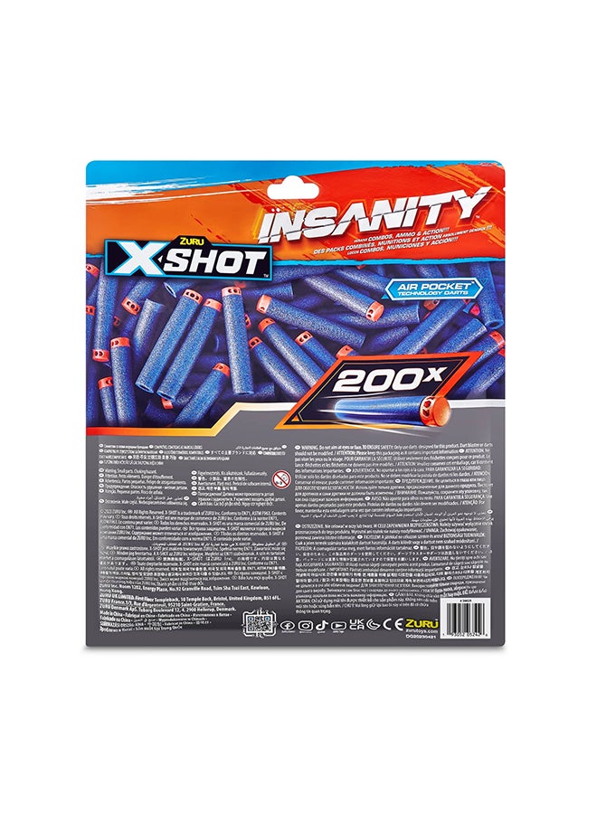 X-Shot رماة إعادة التعبئة 200 قطعة كيس فويل - لعبة هدف للأفعال للأطفال، المراهقين، والكبار الأولاد والبنات، أنشطة العطلات الخارجية، هدايا للأطفال من عمر 8 سنوات فما فوق - Image 3