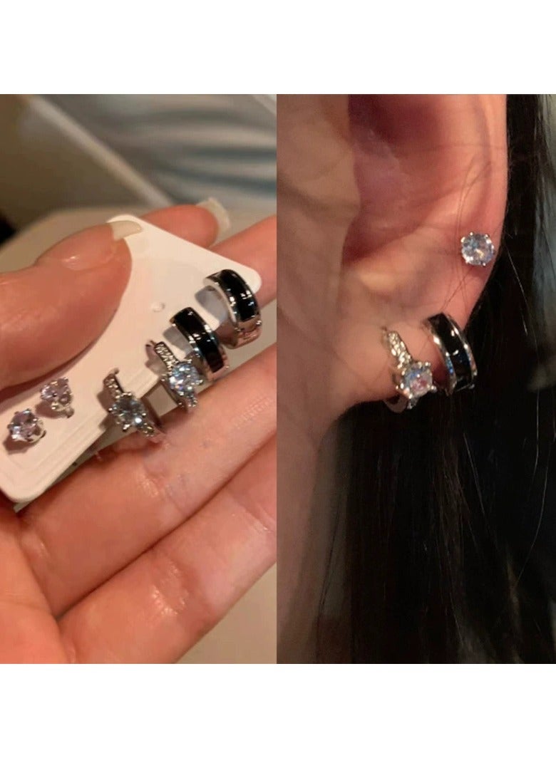 Goolsky New Trendy 6-Pair Earring Set for Women – Minimalist Luxury Studs, Edgy Chic Cold Girl Style, Versatile - Image 1